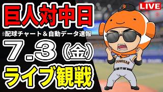【巨人ライブ】7/3 巨人 対 中日ドラゴンズをみんなで応援するライブ！読売ジャイアンツ戦を生配信中！！