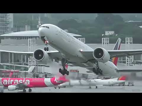 POWER Take Off! B777 Philippine Airlines N3771 Manila Airport MNL