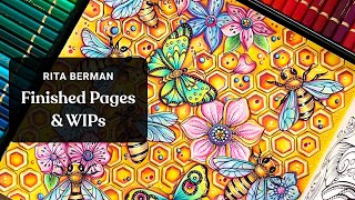 Rita Berman, a walk-through all my finished colored pages with tips 💛