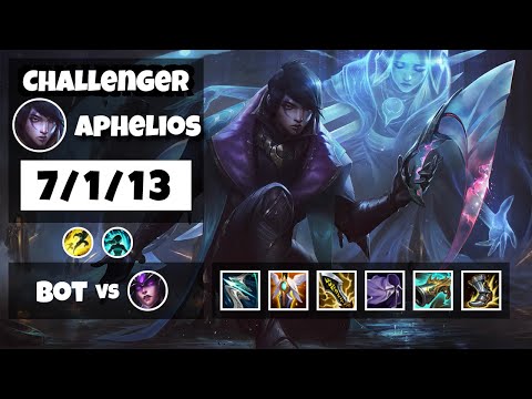 Aphelios Gameplay Challenger Replay S11 - 11.18 Bot Lane (7/1/13) - KOREAN