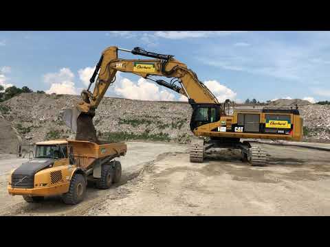 Cat 385C LME loading Volvo A40D
