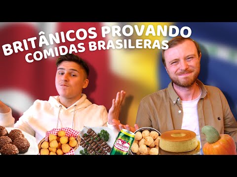 GRINGOS BRITÂNICOS PROVANDO COMIDAS BRASILEIRAS