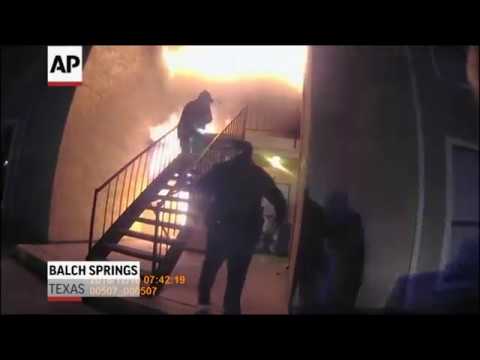 Body camera video shows the moment when Texas police officers saved a boy from an apartment on fire. The officers caught the boy as he jumped from the burning unit in Balch Springs, near Dallas. (Dec. 12)