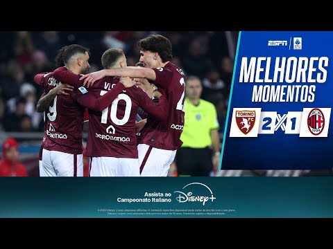 Gols e lances de Torino x Milan