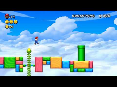 Tilted Tunnel - Where are the Star Coins? New Super Mario Bros U Delux Level Walk Through