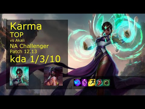 Rank 4 NA Karma Top: Karma vs Akali