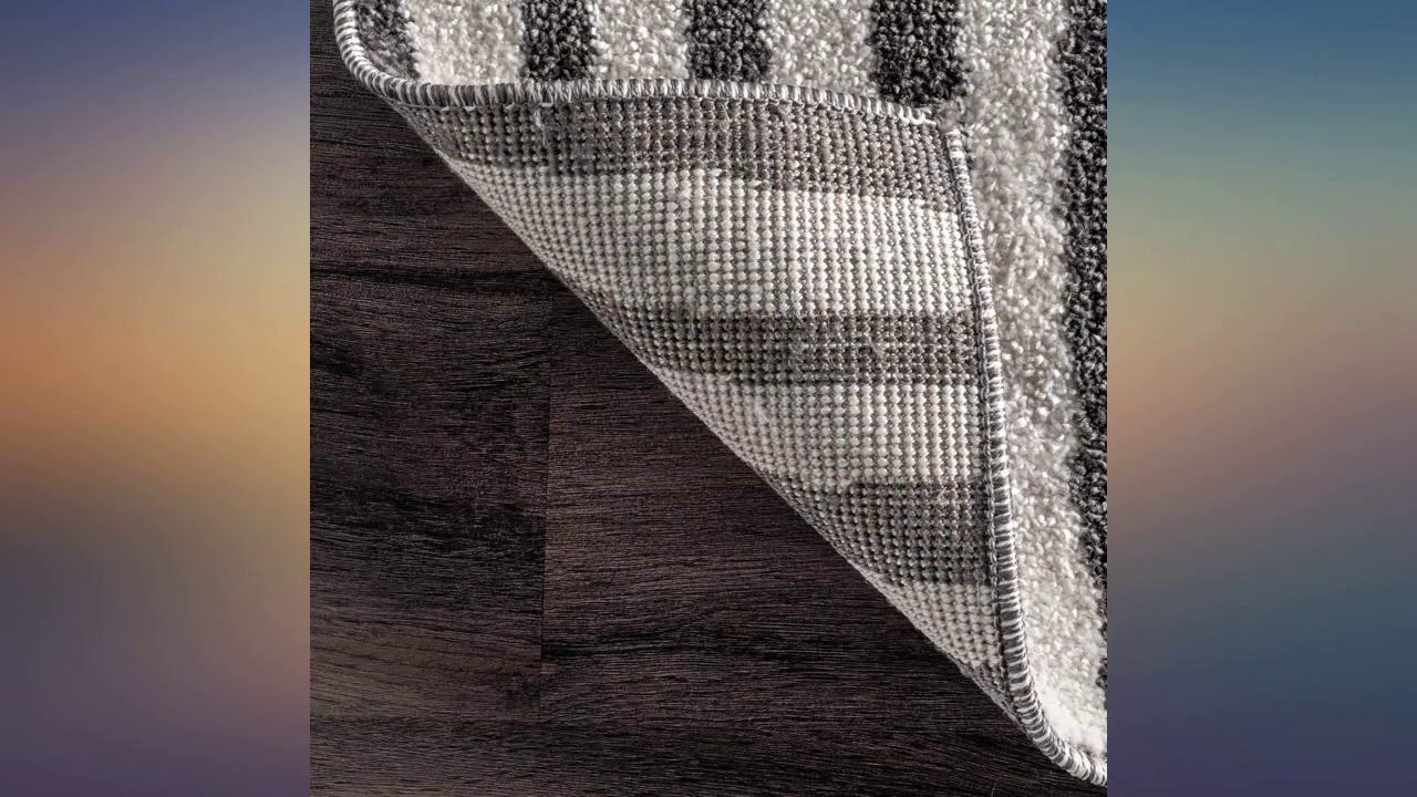 Watch video nuLOOM Quinlee Abstract Striped Runner Rug, 2' x 6', Black and White review Now nuLOOM Quinlee Abstract Striped Runner Rug, 2' x 6', Black and White review