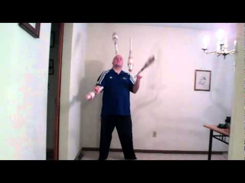 World Record - Most Catches With Four Clubs Juggled In A Single Spin Pattern In 30 Seconds