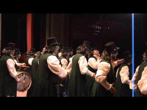 Actuación comparsa LA MÁQUINA DEL TIEMPO en el falla desde bambalinas 1/3