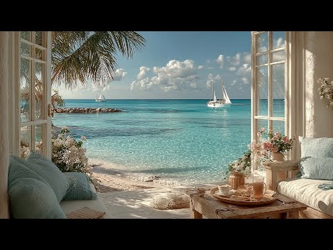 Morning Peace by the Sea Window View 🌿📖 | Ocean Sounds and Birds for Focus and Calm