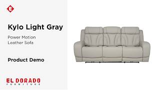 El Dorado Furniture | Kylo Light Gray Power Motion Leather Sofa | Product Demo