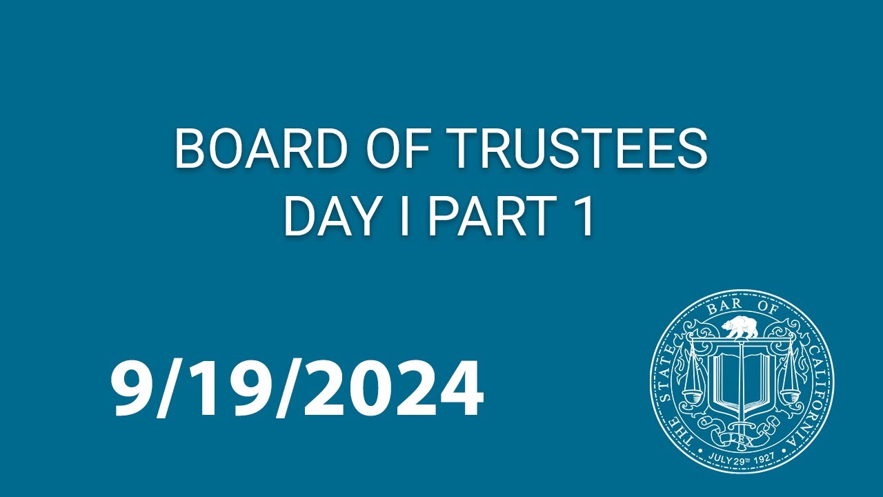 Board of Trustees and Board Committee Meetings 9-19-2024 and 9-20-2024 Day 1, Pt 1