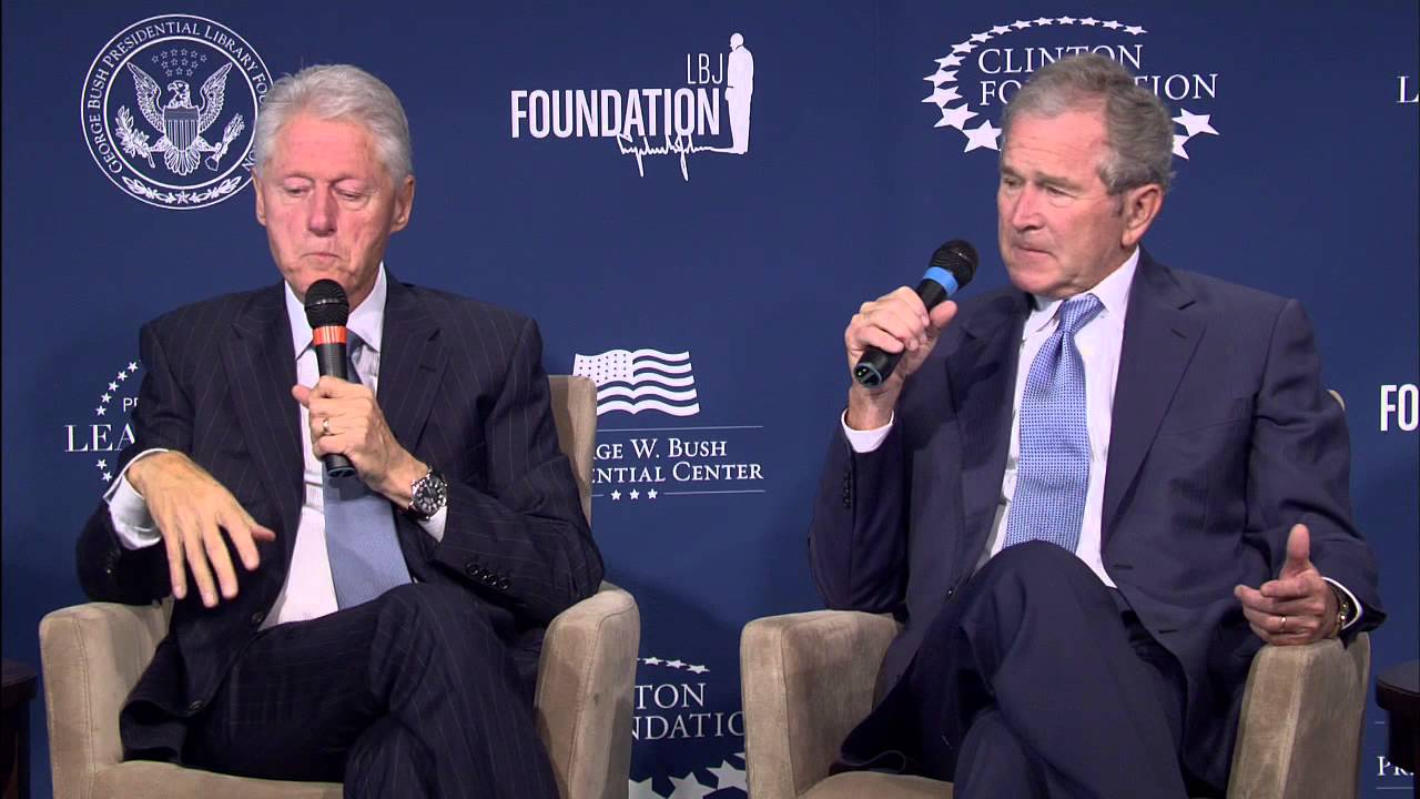 President George W. Bush and President Bill Clinton discuss Presidential Leadership Scholars