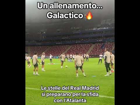 Le stelle del Real Madrid si allenano alla vigilia della Supercoppa contro l'Atalanta