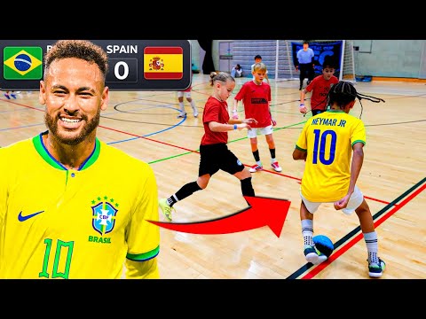 11 Year Old NEYMAR JR Dominates Pro Footballers In 6v6 Tourament