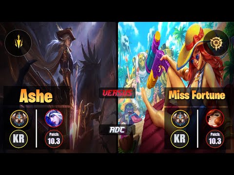 Challenger ASHE [Lethal Tempo] (ADC) VS  MISS FORTUNE - Challenger KR Patch 10.3