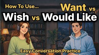 How To Use "Wish vs Want vs Would Like" in English | Easy Conversation Practice | English Podcast