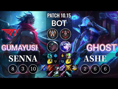 T1 Gumayusi Senna vs Ghost Ashe Bot - KR Patch 10.15