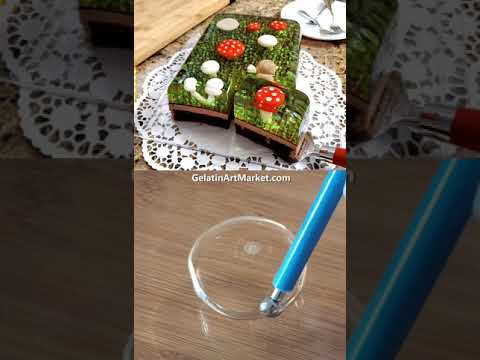 Mushrooms 🍄 in jelly cake