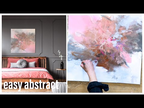 Painting abstract, acrylic painting technique / demo / just go for it. But how?