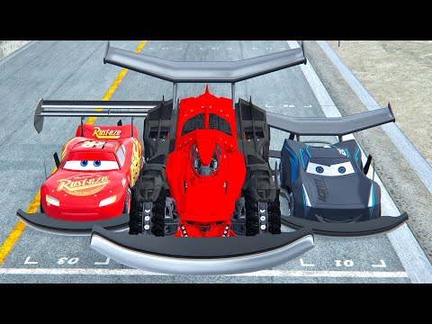 Lightning McQueen GTR vs Batmobile GTR vs Jackson Storm GTR - Drag Race