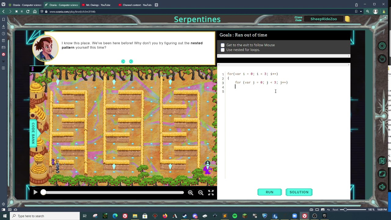 Ozaria - Javascript - Chapter 3 - Module 3 - Serpentines