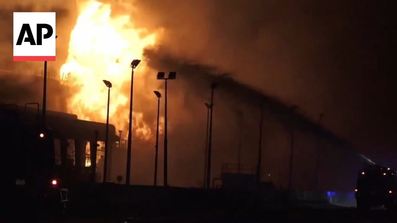 Video | Iran attack triggers huge blaze at Bahrain’s Muharraq government facility