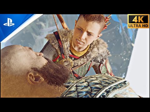 God of war the light of alfheim | Atreus saving kratos scene 4K60FPS PS5