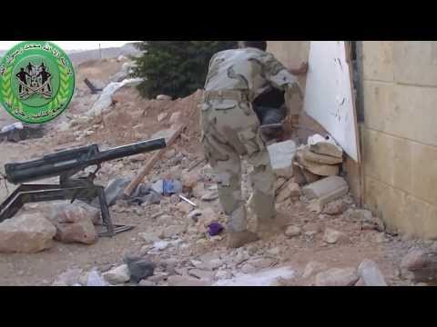 استهداف تحصينات قوات النظام في جبل معارة الأرتيق في ريف حلب بواسطة مدفع موجه محلي الصنع من قبل تجمع كتائب رجال الله