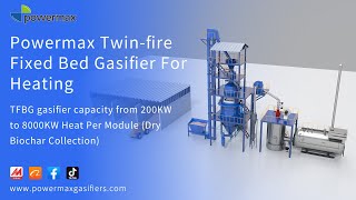 Powermax Biomass Downdraft Fixed Bed Gasifier for Boiler, Dryer, Furnace,Kiln 200KW to 8MW perModule