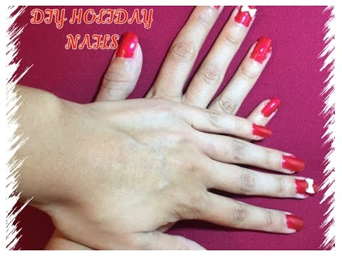 DIY Holiday Nail Tutorial | Red with Pearl Bows