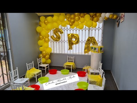 Balloon Decoration Birthday ideas Spa Day Set Up