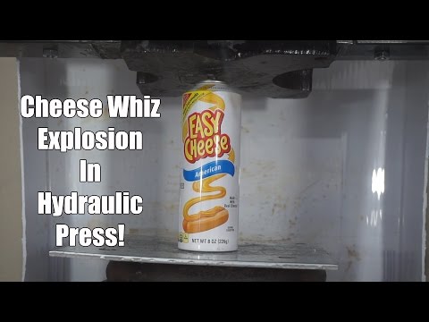 Cheese Whiz Explodes When Crushed By Hydraulic Press