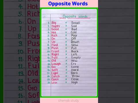 20 Opposite Words | Opposite Words in English | Opposite Words | #shorts #education #english