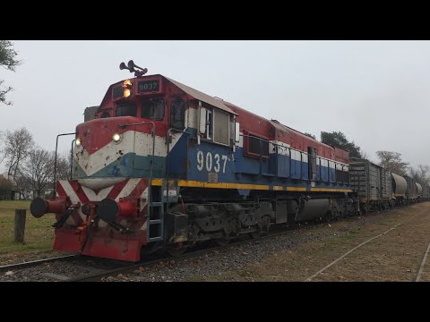 [4K] Tren cargado de NCA con la EMD GT-22CW 9037 pasando por Marcos Juárez!!!!!!