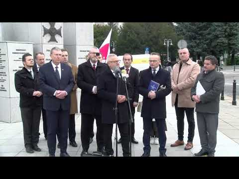 GRZEGORZ BRAUN I MAREK WOCH KONFERENCJA PRASOWA