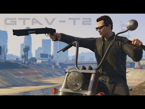 Terminator 2 - GTA V - Motorcycle Chase Scene