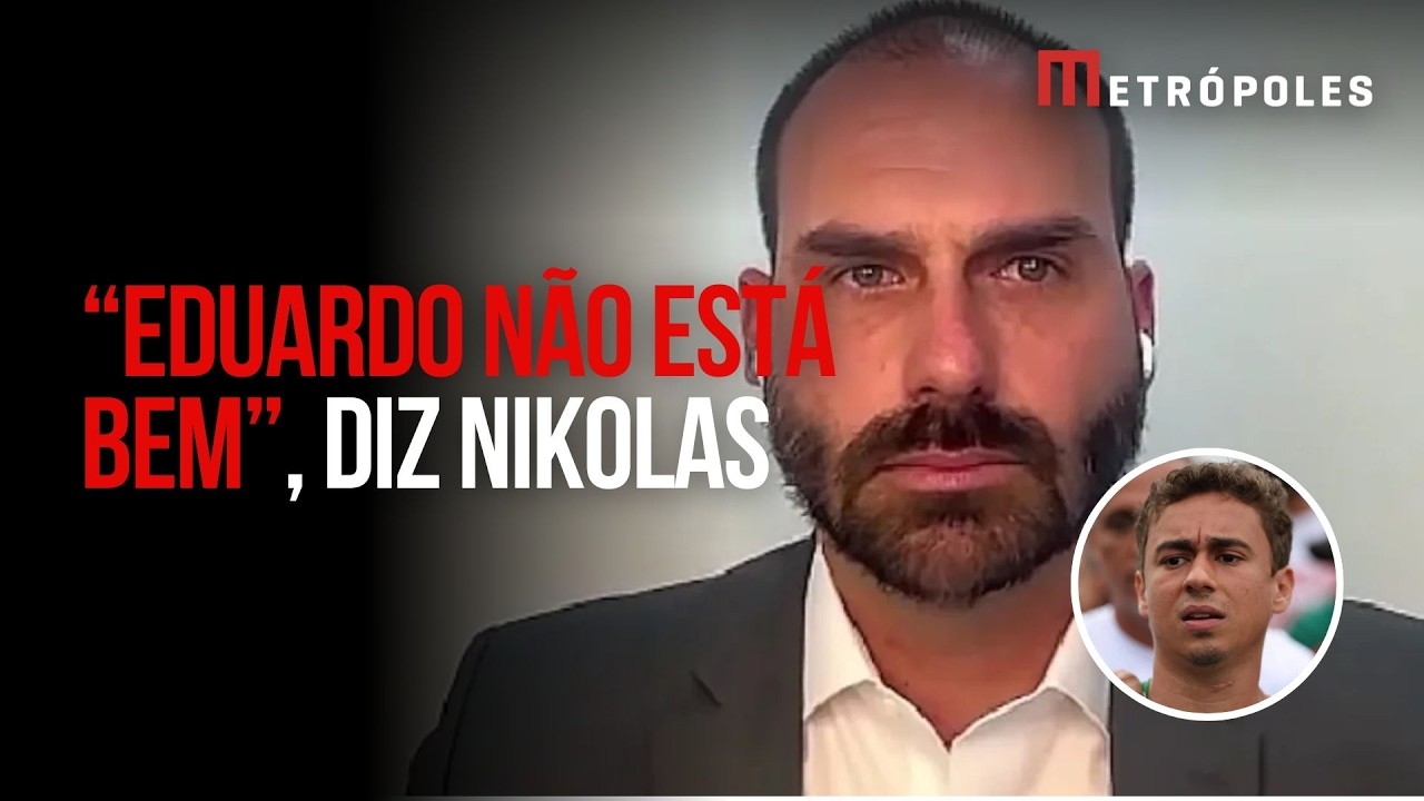 Nikolas diz que ele e nem Michelle tem amnésia e que Eduardo Bolsonaro "não está bem"