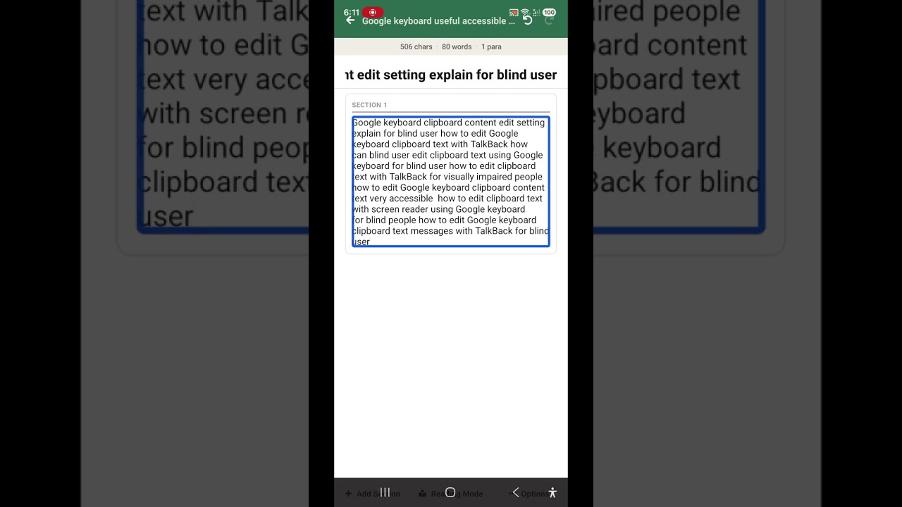 G bord useful clipboard editing feature for blind edit text before sending clipboard trick  