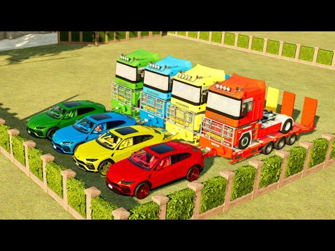 LOAD & TRANSPORT MAGNUM RENAULT TRUCK WITH LAMBORGHINI URUS - farming Simulator 22