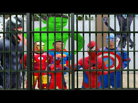 Superheroes Escape From Prison - Funny Green