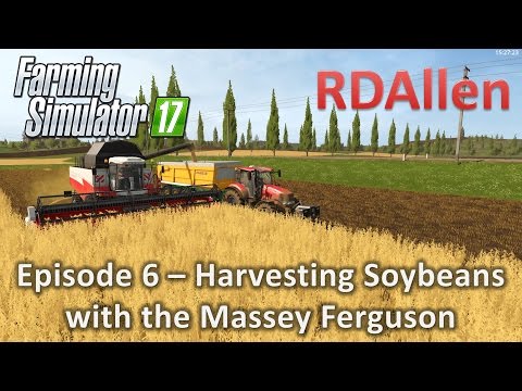 Farming Simulator 17 Multiplayer Sosnovka E6 - Massey Ferguson Harvesting Soybeans
