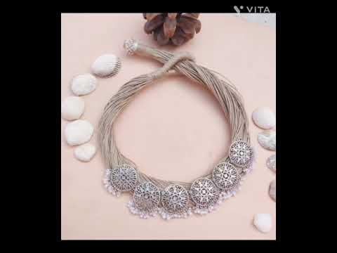 Tribal Designer Jute Kundan Hasli Necklace