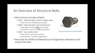 *CE 414 Lecture 16:  Introduction to Bolted Connections (2022.02.16)
