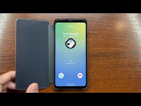 Samsung Galaxy S9 Plus Incoming Call in S-View Flip Clear View Standing Cover Case