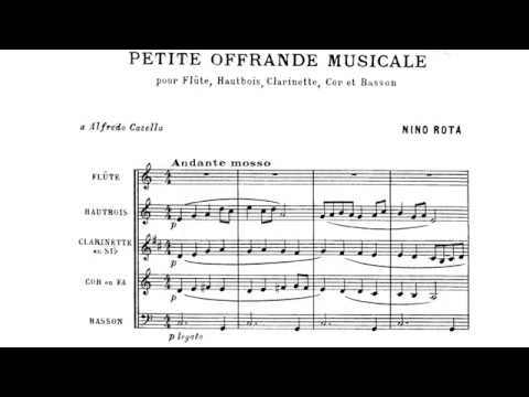 Nino Rota: Petite Offrande Musicale for Wind Quintet (Score video)