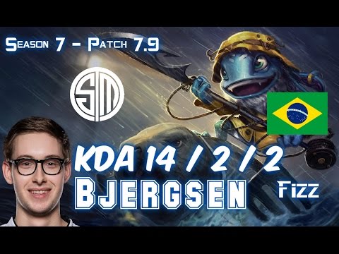 TSM Bjergsen FIZZ vs RUMBLE Mid - Patch 7.9 BR Ranked