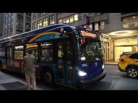 MTA Bus #9302 on the Q32 to Jackson Heights at Madison Av & E 40th St