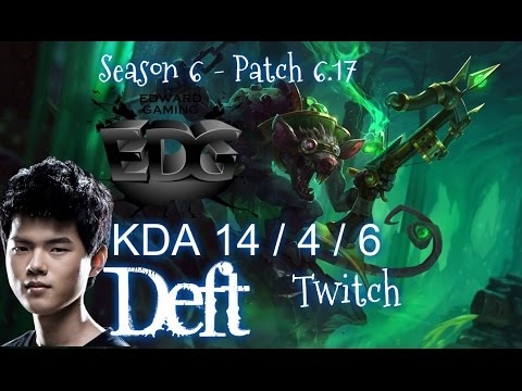 EDG Deft TWITCH vs KOG'MAW ADC - Patch 6.17 KR Ranked | League of Legends