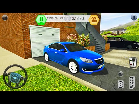 Black Dodge Pickup Truck & Blue Car Driving In A Small Town - Android Gameplay